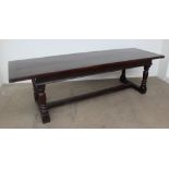 An 18th century style oak refectory table,