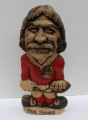 A John Hughes pottery Grogg of Steve Fenwick, in a red Welsh jersey, No.