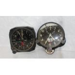 A World War II Waltham 8 Days aircraft clock, 8.5cm x 8.