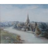 E Salter Stratford Church Watercolour Signed and dated 1894 25 x 30.