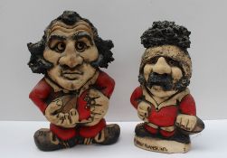 A John Hughes pottery Grogg of Gareth Edwards in a Welsh jersey, holding a ball, with the No.
