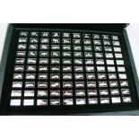 John Pinches - A set of 100 silver miniature ingots for The 100 Greatest cars with information file