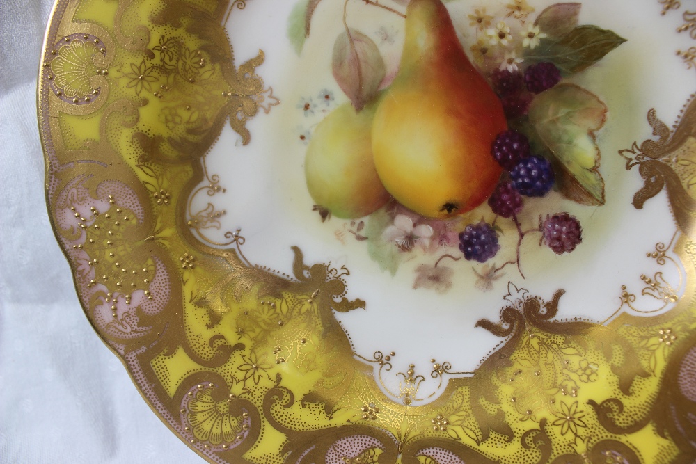 A set of three Royal Worcester porcelain cabinet plates painted with peaches and gooseberries by - Image 17 of 22