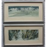 Frederick Donald Blake A wintry landscape scene Watercolour Signed 16 x 45.