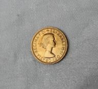 An Elizabeth II gold Sovereign dated 1959