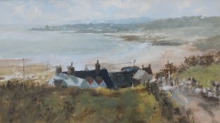 Roy Perry View to Porthcawl from Ogmore-on-sea Gouache Label verso 22.