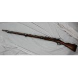 A 19th century Breech loading percussion cap rifle, with a walnut stock, ladder sight,