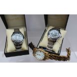 A pair of Gianni Sabatini stainless steel Gentleman's wristwatches,