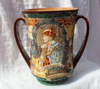 A Royal Doulton Edward VIII pottery loving cup, "The loving Cup, May 1937,
