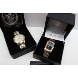 A Tungsten diamond set Gentleman's wristwatch, boxed,