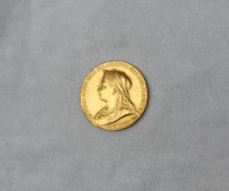 A Victorian 1837-1897 double headed gold commemorative coin