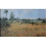 Roy Perry View to Ouchtersand, Barbados Gouache Signed New Century Gallery,