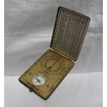 An Ansonia Clock Co Sunwatch pocket sundial and compass, in a brass case, 7.