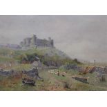 Charles Brook Branwhite 1851-1929 A grey day at Harlech,