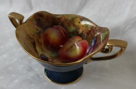A Royal Worcester porcelain two handled pedestal bowl,