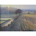 David Allen Sunrise near West Tanfield Pastel Signed 42.