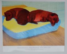 After David Hockney, (Born 1937) "Dog painting 38, 1995" A Poster for 1853 Gallery, Salt Mills,