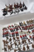 A collection of Britains and other lead figures including soldiers,