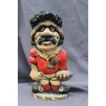 A John Hughes pottery Grogg of "Tail end Thomas", in a red Welsh jersey with the No.