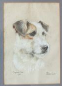 Marjorie Cox Simon (Fox terrier) Pastels Signed and dated 1961 31 x 21.