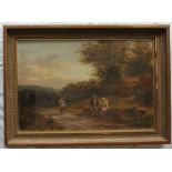 H Clements Rural Scene Oil on canvas Signed and inscribed,