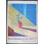 After David Hockney, (Born 1937) "Sun" A poster for a touring Exhibition Signed in pen 97 x 68.