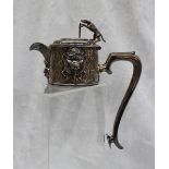 A Victorian silver claret jug top, the top with a hound jumping a fence,