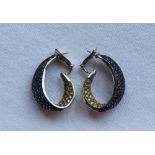 A pair of Sapphire hoop earrings,