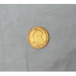 A Victorian gold half Sovereign dated 1899