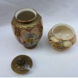 A Royal Worcester porcelain squat vase,