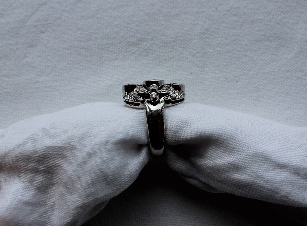 A diamond dress ring, set with three fancy yellow round brilliant cut diamonds, - Image 6 of 6