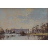 James Longueville Buckingham Palace from St James' Park Oil on board Signed and inscribed verso 34.