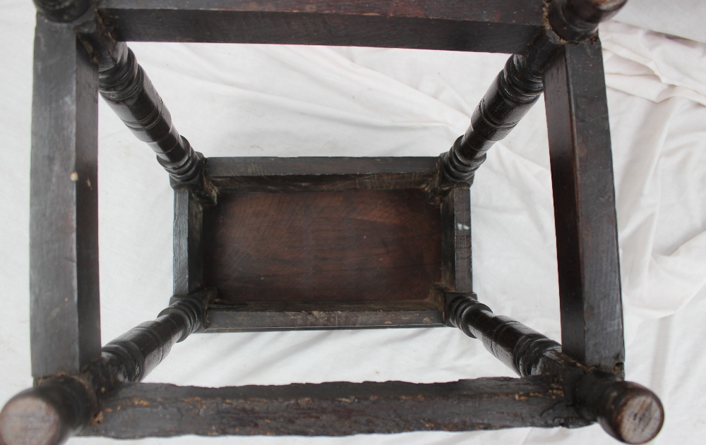 A 17th century and later oak 'Joynt' stool, - Image 5 of 5