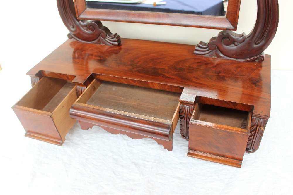 An early Victorian mahogany dressing table mirror, - Image 2 of 3