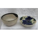 Studio pottery by Barbara Ineson - A pottery bowl with a cream ground with a crackle glaze,