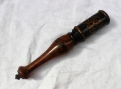 A George IV painted and turned truncheon, with a gilt crown, and initials,