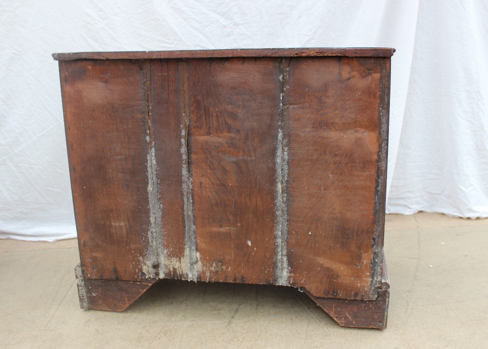 A George III style mahogany chest the rectangular planked top above a brushing slide and three - Image 5 of 6