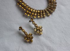 A Citrine set necklace,