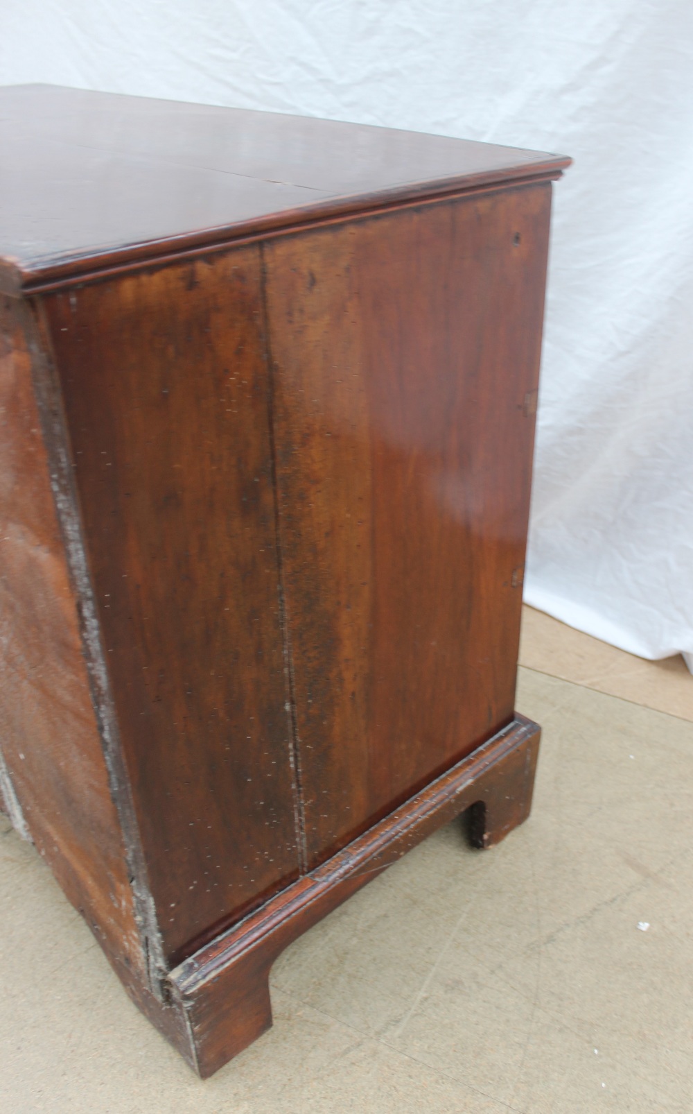 A George III style mahogany chest the rectangular planked top above a brushing slide and three - Image 6 of 6