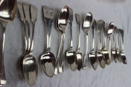 A set of three George IV silver dessert spoons, London,