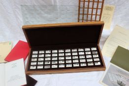 A John Pinches set of fifty Sterling silver ingots for "1000 years of British Monarchy",