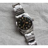 A Gentleman's Rolex Oyster Perpetual Explorer wristwatch, with a black dial, luminous markers, 3,