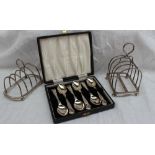 A Victorian silver four division toast rack, London, 1887, Jacob Berman,