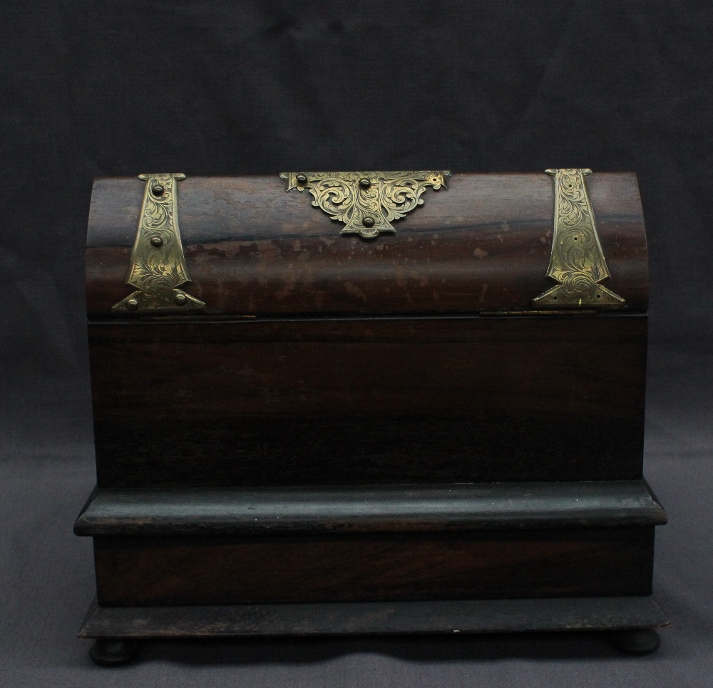 A 19th brass bound coromandel desk standish, - Image 4 of 8