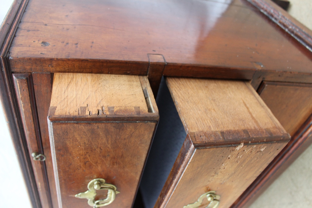 A George III style mahogany chest the rectangular planked top above a brushing slide and three - Image 4 of 6