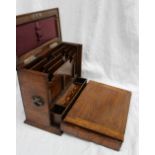 An Edwardian oak stationery box,
