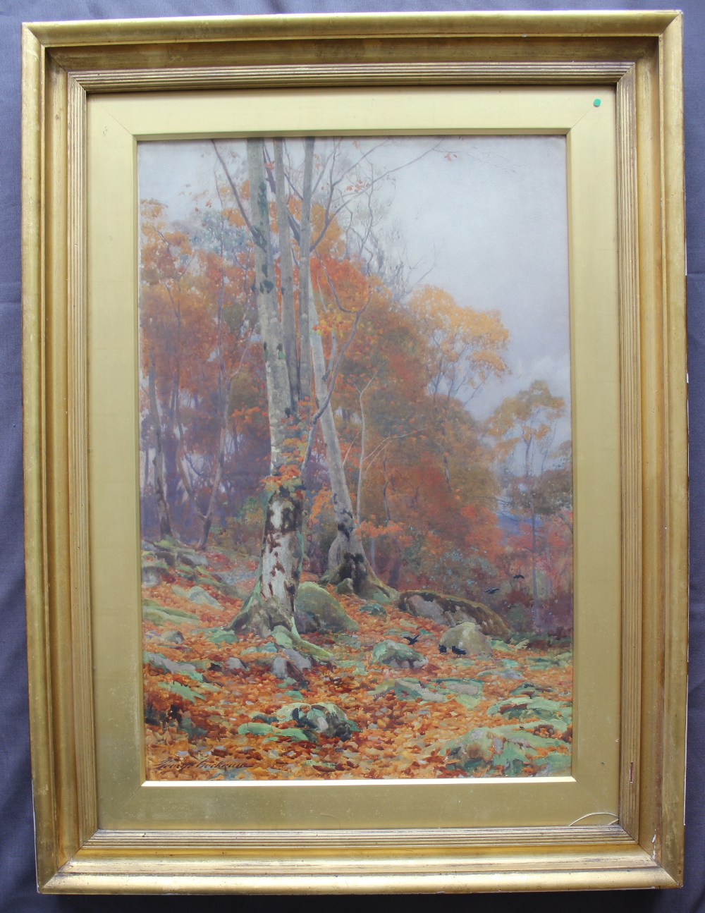 George Cockram An autumnal woodland scene Watercolour Signed 75 x 50cm - Image 2 of 4