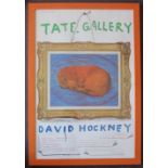 After David Hockney (Born 1937) Little Stanley Sleeping A Tate Gallery poster Framed and glazed 75