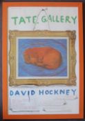 After David Hockney (Born 1937) Little Stanley Sleeping A Tate Gallery poster Framed and glazed 75