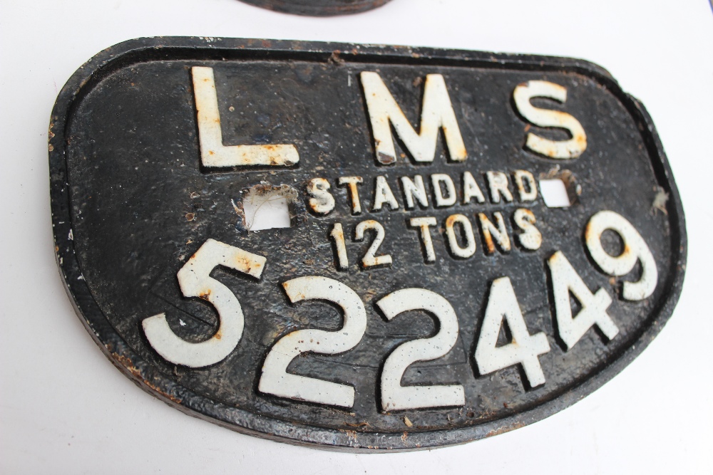 An LMS cast iron wagon builders plate, No. - Image 4 of 7